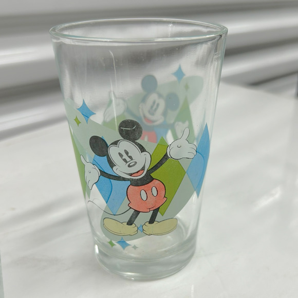 1960s Mickey Mouse Juice Glass-MCM Atomic Disney Tumbler-8 oz Vintage Drinkware - Picture 4 of 4